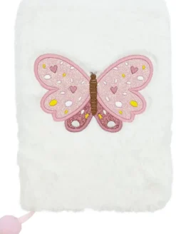 Anteckningsbok A5 fjäril vit