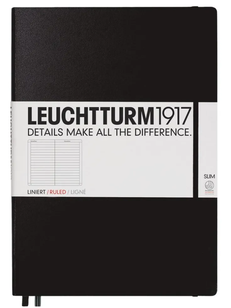Anteckningsbok A4+ Leuchtturm1917 slim linjerad Black