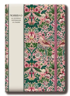 Anteckningsbok A5 linjerad - William Morris : Strawberry Thief Blush,