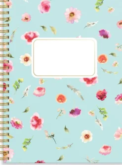 Anteckningsbok A5 linjerad Elin blomma mint