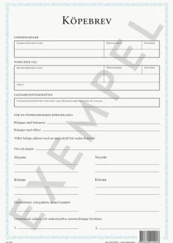 Blankett Köpebrev Fastighet/Tomträtt