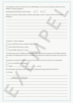 Blankett Köpekontrakt Fastighet/Tomträtt