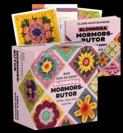 Blommiga mormorsrutor - Bok och 50 kort: Virka, mixa och matcha