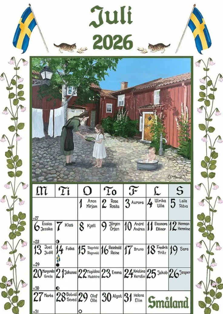 Bordskalender 2026 A6 Sverigealmanackan