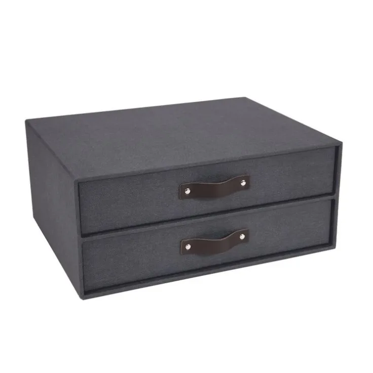 Box m 2 lådor Birger canvas svart