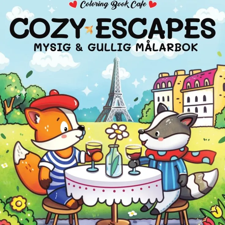 Cozy Escapes. Mysig och gullig Cozy Coloring målarbok från Coloring Book Cafe