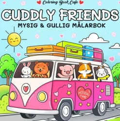 Cuddly Friends. Mysig och gullig Cozy Coloring målarbok från Coloring Book Cafe