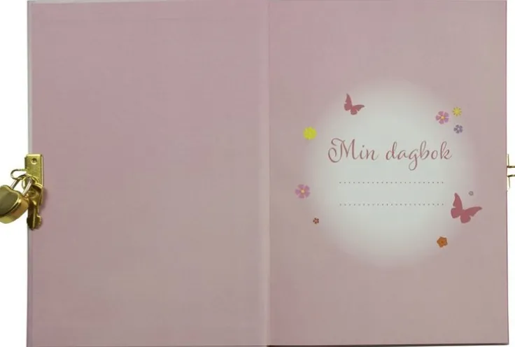 Dagbok med lås Fjäril