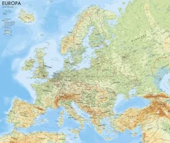 Europa väggkarta Kartförlaget 1:5,5 milj i papptub - LAMINERAD