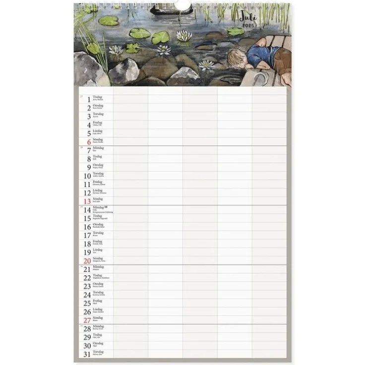 Familjekalender 2025 Design Kajsa Hagelin