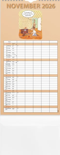 Familjekalender 2026 Rolig