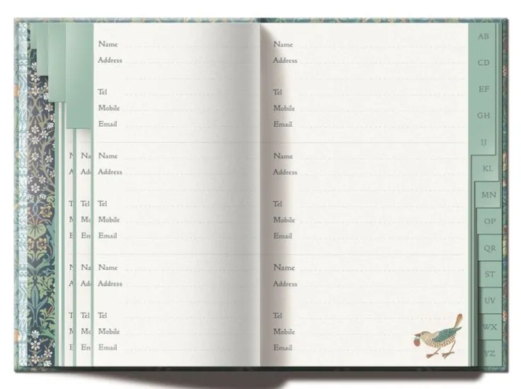 Födelsedagsbok/Adressbok A5 - William Morris