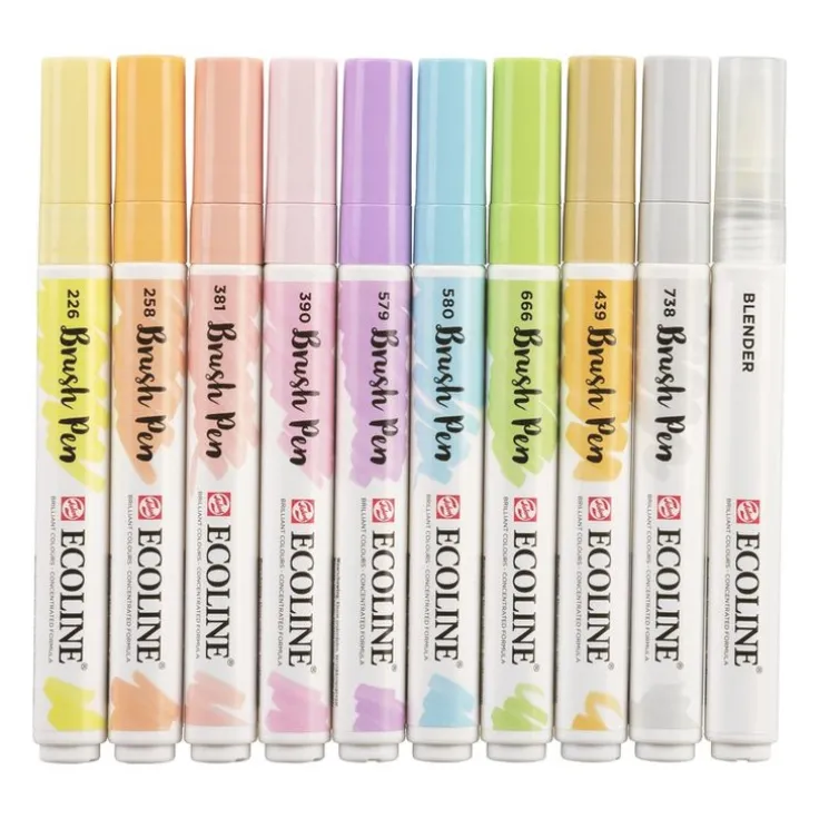 Fiberspetspenna Ecoline Brush Pen 10-pack pastell