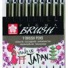 Fiberspetspenna Pigma Brush 9 färger