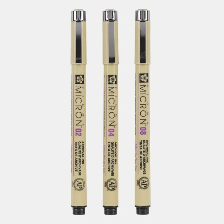 Fiberspetspenna Pigma Micron 3-pack svart