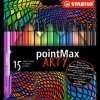 Fiberspetspenna Stabilo Pointmax Arty 15 färger