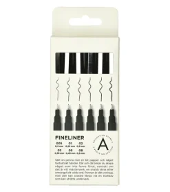 Fineliner 6-pack svart