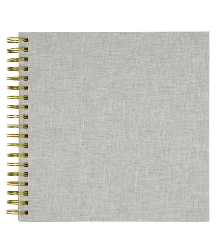Fotoalbum 245x245mm spiral vita blad grå