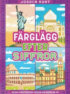 Färglägg efter siffror. Jorden runt