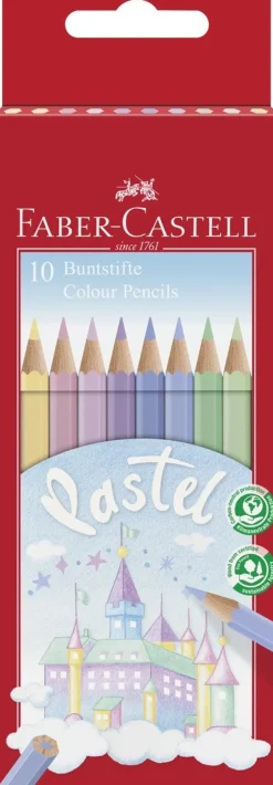 Färgpenna Faber-Castell Pastell 10 färger