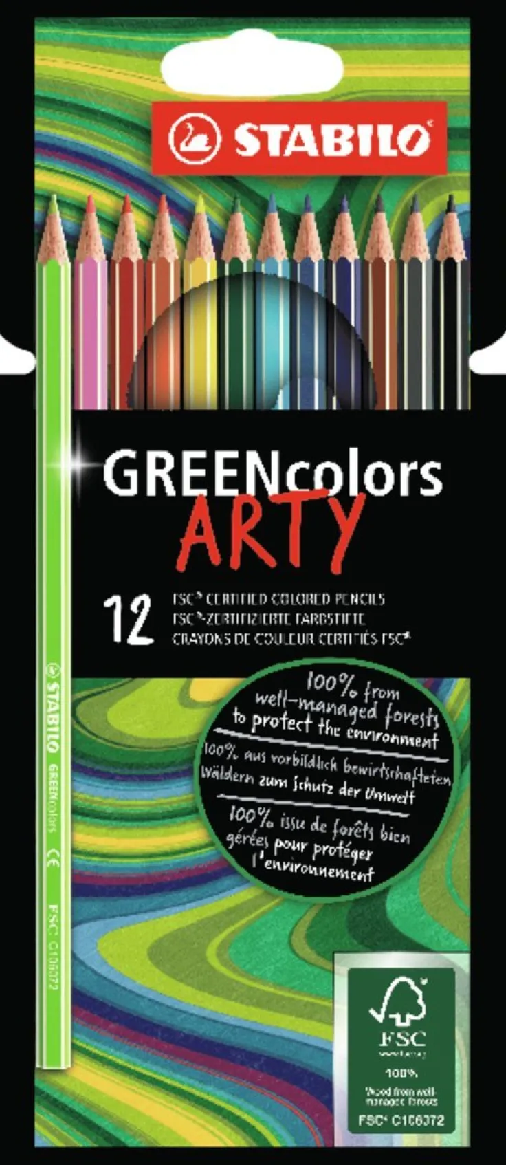Färgpenna Stabilo Arty GREENcolors 12 färger