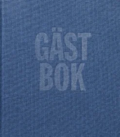 Gästbok 210x240mm textil blå