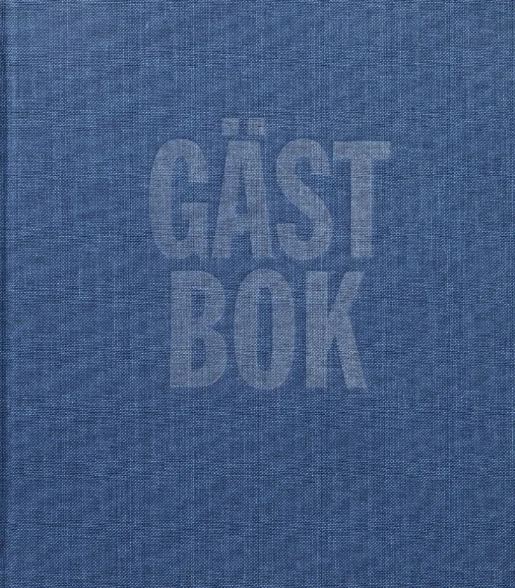 Gästbok 210x240mm textil blå