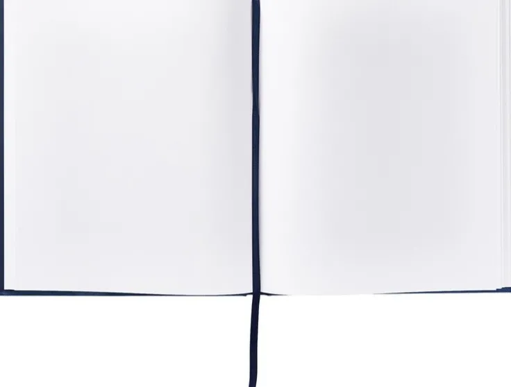 Gästbok 210x240mm textil blå