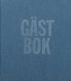 Gästbok 210x240mm textil blågrön