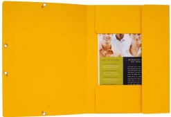 Gummibandsmapp A4 3-klaff kartong gul