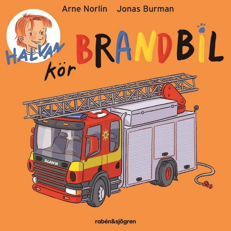 Halvan kör brandbil
