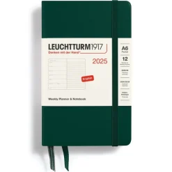 Kalender 2025 A6 Vecka/Sida notes Forest Green