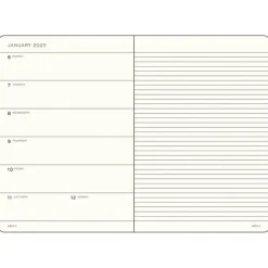 Kalender 2025 A5 Vecka/Sida notes soft Black