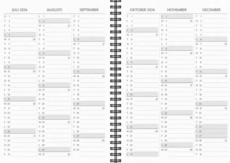 Kalender 2026 Få det gjort svart