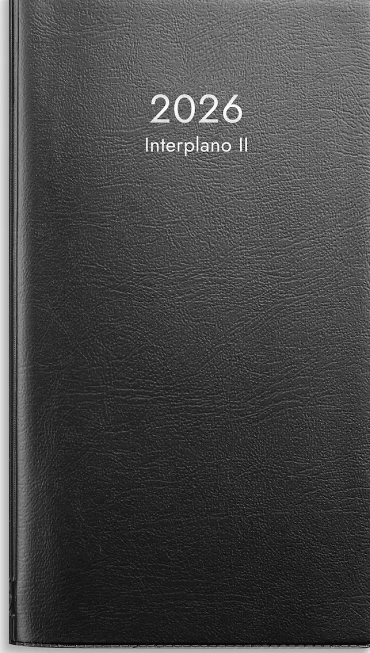 Kalender 2026 Interplano II svart plast