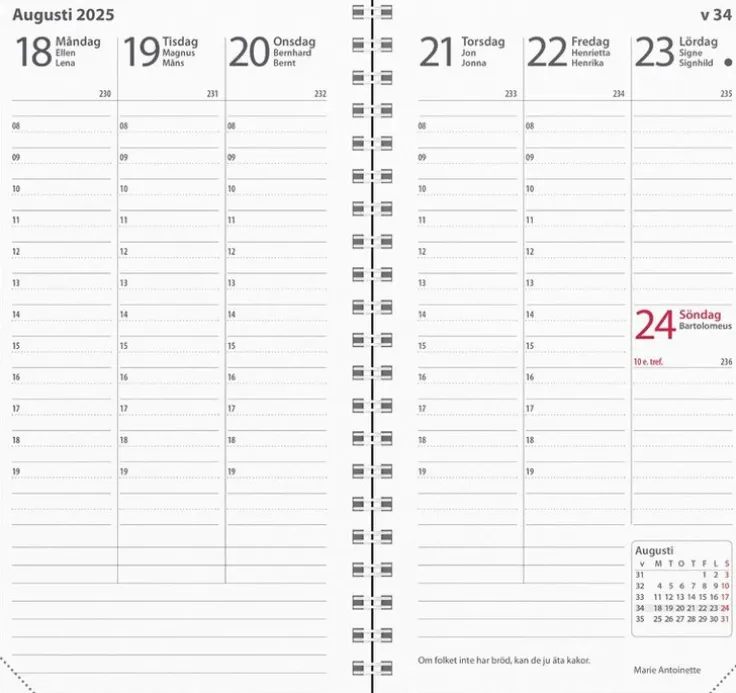 Kalender 2025 Interplano svart plast