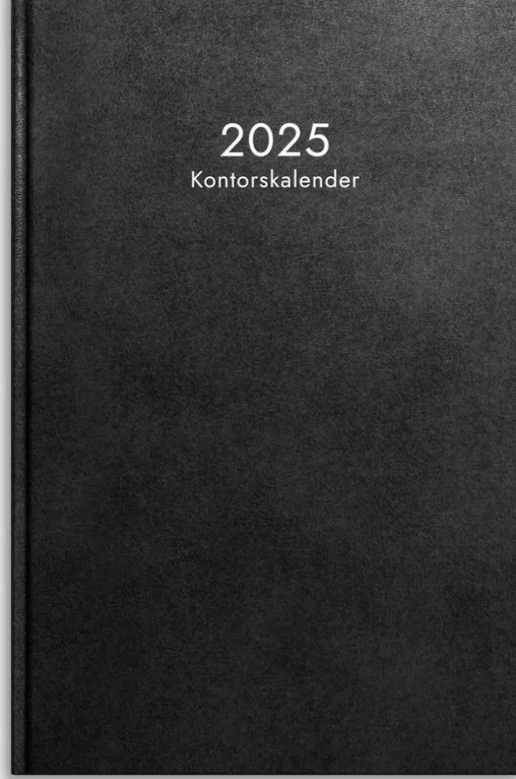 Kalender 2025 Kontorskalender svart konstläder