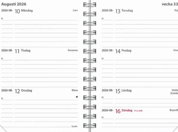 Kalender 2026 Leader Textile grön