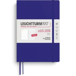 Kalender 2025-2026 Leuchtturm A5 Vecka/Uppslag notes 18mån mjuk Ink