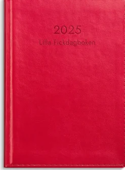 Kalender 2025 Lilla Fickdagboken rött konstläder