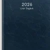 Kalender 2026 Liten Dagbok blått konstläder