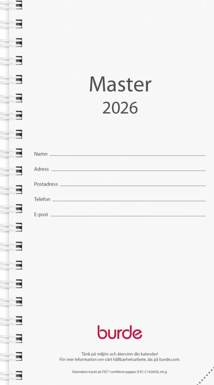 Kalender 2026 Master refill