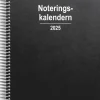 Kalender 2025 Noteringskalendern svart konstläder