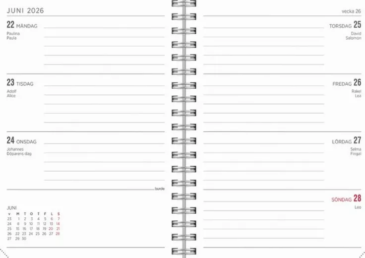 Kalender 2025-2026 Senator A6 Star