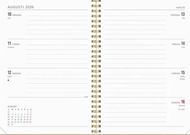 Kalender 2026 Senator A5 Story rutor