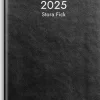 Kalender 2025 Stora Fick svart konstläder