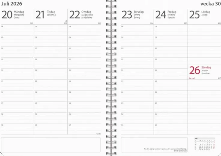 Kalender 2025-2026 Study A5 Textile rosa