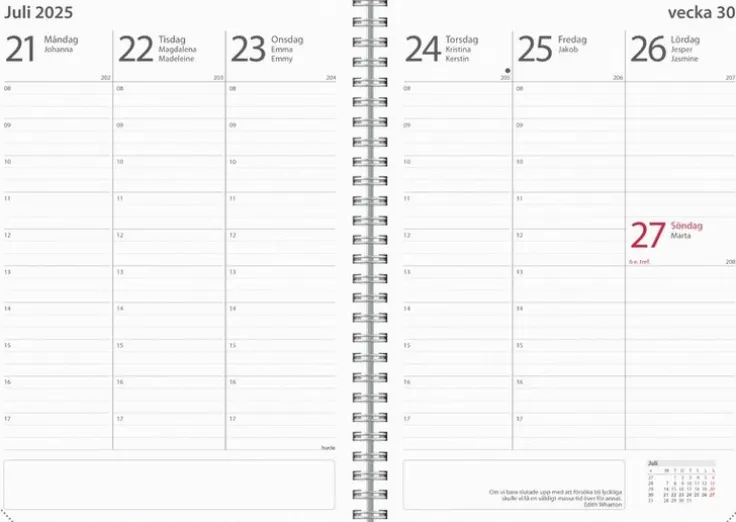 Kalender 2025-2026 Study A5 Textile grön