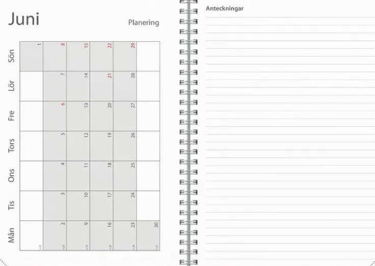 Kalender 2025-2026 Study A5 Textile grön