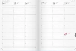 Kalender 2026 Veckojournal blått konstläder